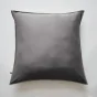 Ensembe drap housse 160 x 200 cm + 2 taies 60 x 60 cm en bambou de satin Salomé Anthracite