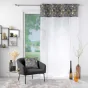 Lot de 2 Voilages 140 x 240 cm voile sablé + haut velours Clairine Gris