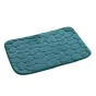 Tapis de bain 50 x 80 cm microfibre unie relief ricochet Bleu/emeraude