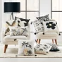 Coussin dehoussable 45 x 45 cm coton imprime or Aileen