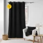 Lot de 2 Rideaux tamisant a oeillets 140 x 240 cm bouclette Wooly Noir