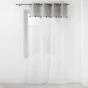 Panneau a oeillets 140 x 240 cm voile sable+top imp met+pompon vilanelle Sans