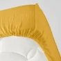 Drap housse 2 personnes 140 x 190 cm double gaze coton 57 fils Angelia Jaune