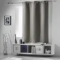 Paire de rideaux a oeillets 140 x 180 cm occultant uni occult Gris perle