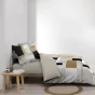 Pack Housse de Couette 260 x 240 cm en Percale +Drap Housse Beige 160x200 Ulysse
