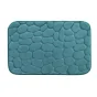 Tapis de bain 50 x 80 cm microfibre unie relief ricochet Bleu/emeraude