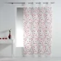 Panneau a oeillets 140 x 240 cm voile sable brode petite fleur Blanc/Rouge