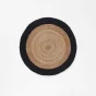 Tapis deco rond (0) 90 cm jute bicolore salem Noir