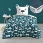 Pack housse de couette enfant 140 x 200 cm Igloo + drap housse 90 x 190 Bleu