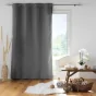Rideau à oeillets 140 x 260 cm doublé polaire isolant Jupiter Gris anthracite