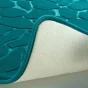 Tapis de bain 50 x 120 cm microfibre unie relief ricochet Bleu/emeraude