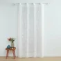 Panneau a oeillets 140 x 240 cm voile tisse applique karla Blanc