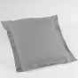 Taie d'oreiller volant plat 63 x 63 cm uni 57 fils lina  +point bourdon Galet