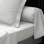 Taie de traversin 85 x 185 cm percale uni 78 fils percaline  +p. bourdon White