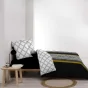 Pack housse de couette 220 x 240 cm Dakota + drap housse 140 x 190 Jaune