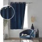 Rideau à œillets 140 x 180 cm 100% occultant thermique - Modèle Crépuscule Bleu