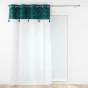 Voilage grande hauteur 140 x 280 cm voile sablé + haut velours Palmina Bleu