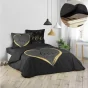 Pack housse de couette 220x240 cm Crazy + drap housse 140x190x30 Noir