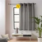 Lot de 2 rideaux petite hauteur 135 x 180 cm coton/polyester recyclé Twily Gris