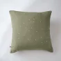 Taie d'oreiller gaze de coton brodée fil or 60 x 60 cm Gaia Chic Romarin