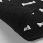 Tapis rectangle 50 x 80 cm coton tisse uni+fils coupes juline Noir