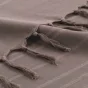 Jeté de canapé a franges 220 x 240 cm 100% coton tissé lilia Taupe