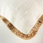 Coussin déhousssable passepoil 45 x 45 cm polycoton +jute Akina Naturel