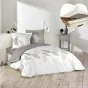 Pack parure de couette 260x240 cm Goyave + drap housse 160x200x30 Blanc