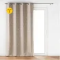 Lot de 2 Rideaux à Oeillets (140 x 260 cm) ECLAT Taupe, Occultant Imprimé Métallisé