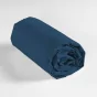 Drap housse 2 personnes 140 x 190 x 30 cm coton bio Biolina Bleu nuit