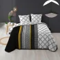 Pack housse de couette 220 x 240 cm Dakota + drap housse 140 x 190 Noir