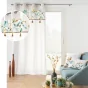 Rideau tamisant a œillets 140 x 240 cm poly coton + Pompons Dilaris