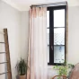 Lot de 2 Rideaux ajustables + 8 anneaux pince gaze de coton luxe 140 x 300 cm Gaia Rose