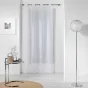 Voilage a oeillets 140 x 280 cm voile sablé brodé Olympia Blanc