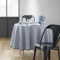 Nappe ronde (0) 180 cm polyester fils teints vichy Bleu