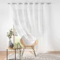 Lot de 2 Voilages carré à oeillets  240 x 240 cm voile sable Lissea Blanc