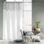 Lot de 2 rideaux a oeillets 140 x 240 cm poly-coton + pompons Flavie Gris