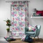 Panneau à Œillets 140x240 cm – Voile Sablé Imprimé Fleurs Tropicales Bella
