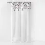 Panneau à Œillets 140x240 cm – Voile Sablé Blanc avec Top Velours Imprimé Floral Velvet Flower