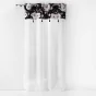 PANNEAU A OEILLETS 140 x 240 CM VOILE SABLE+TOP VELOURS IMP. VELVET FLOWER NOIR