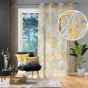 Voilage à Œillets 140x240 cm – Voile Sablé Imprimé Feuillage Isibelle Jaune