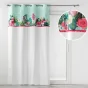  Rideau à œillets 140 x 240 cm – Coton imprimé floral et franges – Anabella Menthe