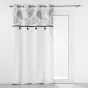 RIDEAU À ŒILLETS 140 x 240 CM – CHAMBRAY UNI + TOP IMPRIMÉ + POMPONS – MÉLISANDRE TOP CRÈME