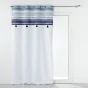  Rideau À Œillets 140 x 240 cm Coton Uni + Top Imprimé Bleu & Pompons – Mikonos Bleu