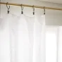 Rideau ajustable + 8 anneaux pince 140 x 270 cm lin lavé français luxe soline Blanc