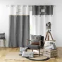 Rideau à œillets 140 x 240 cm – Coton uni + top imprimé – Modèle ORIGINAL Blanc
