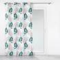 Rideau a oeillets 140 x 280 cm polyester imprime belline Blanc/emeraude