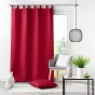 Rideau a passants 140 x 260 cm polyester uni essentiel Rouge