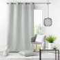 Rideau grande hauteur à œillets 140 x 280 cm – Polyester uni Essentiel Gris