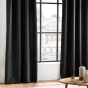 Rideau grande hauteur à œillets 140 x 280 cm – Polyester uni Essentiel Noir